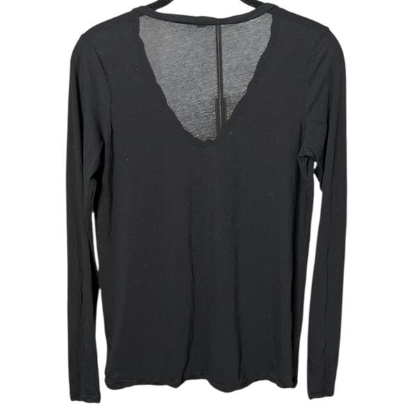 James Perse Standard Deep V Long Sleeve Tee - 1 (S) - Picture 2 of 7